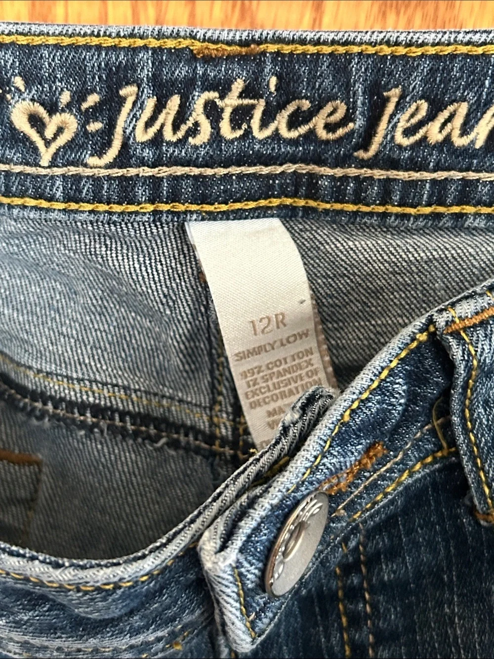 Justice Girls' Dark Blue Denim Shorts Sz 12R